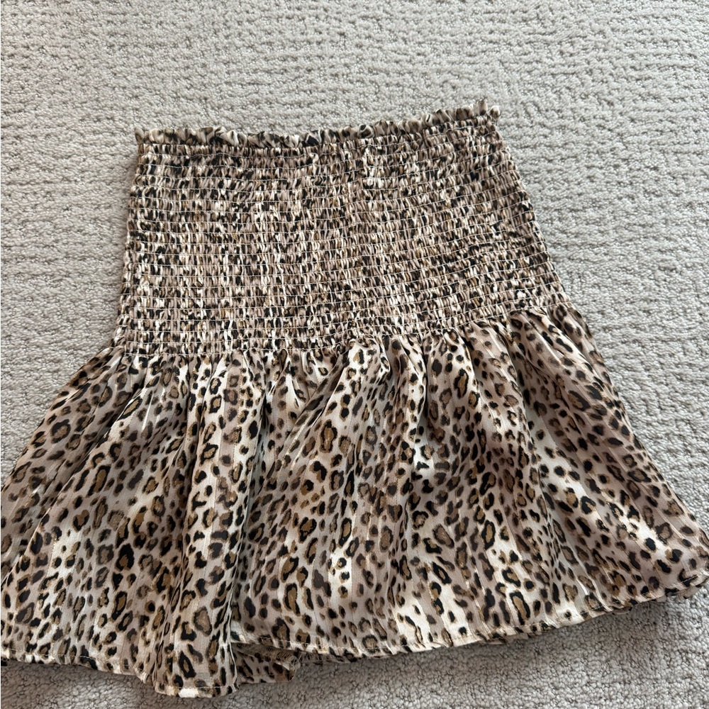 Aqua Animal Print Mini Skirt